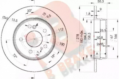 R BRAKE 78rbd20412 -  Тормозной диск